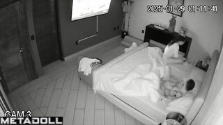 Real Greek married coiple having sex in the bedroom hidden IP cam