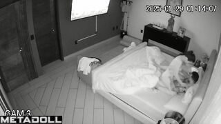 Real Greek married coiple having sex in the bedroom hidden IP cam
