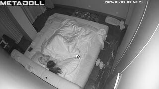 Married couple having sex before going to sleep hidden cam