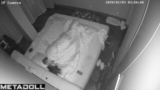 Married couple having sex before going to sleep hidden cam