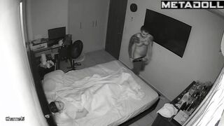 Busty Estonian brunette woman sex in the living room hidden camera