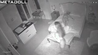 Amazing Polish couple fuck brutally in their bed hidden cam