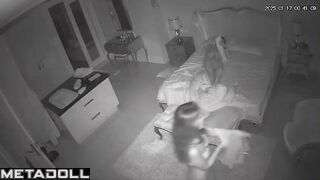 Amazing Polish couple fuck brutally in their bed hidden cam