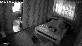 Real Polish married coiple fuck wildly in their bed hidden IP cam