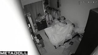 Old Spanish brunette woman sex in the bedroom spy cam record