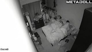 Old Spanish brunette woman sex in the bedroom spy cam record