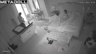 Tattooed Scottish brunette wife sex in the living room recording