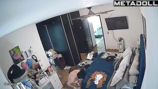 Single Danish brunette doctor changes her panties in her room