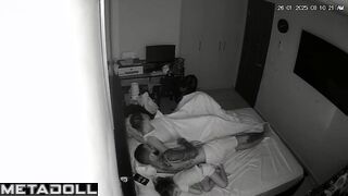 Tanned New Zealander brunette woman fucks a stranger spy cam