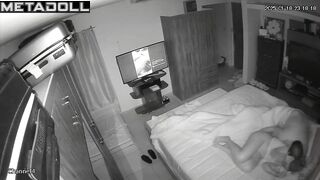 Amazing amateur Swiss couple having sex on the couch spy cam