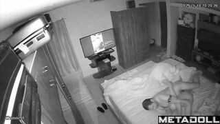 Amazing amateur Swiss couple having sex on the couch spy cam
