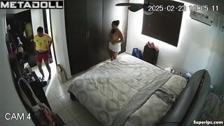 Latin couple has quick sex in their bed