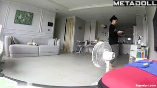 Gorgeous Korean mom does exercises