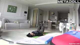 Gorgeous Korean mom does exercises