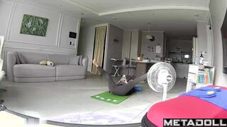 Gorgeous Korean mom does exercises