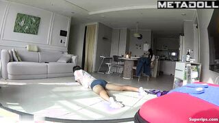 Gorgeous Korean mom does exercises