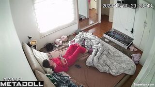 Italian MILF in pajamas masturbates