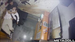 Hot Korean couple groping each other