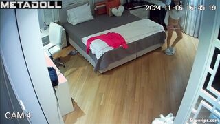 Nerdy German girl changes her panties
