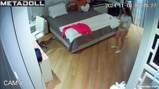 Nerdy German girl changes her panties