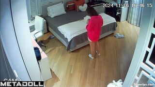 Nerdy German girl changes her panties