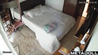 White Latina woman is fucked in her bed