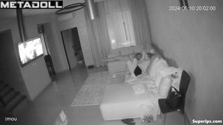 Russian married couple have sex on the sofa