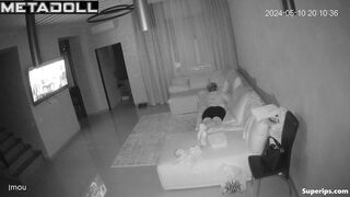 Russian married couple have sex on the sofa