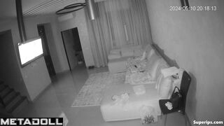Russian married couple have sex on the sofa