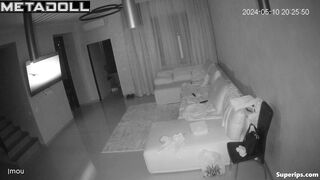 Russian married couple have sex on the sofa