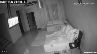 Russian married couple have sex on the sofa