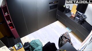 Ukrainian college girl does exercises