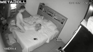 Amazing married couple having sex in their messy room HD