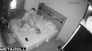 Amazing married couple having sex in their messy room HD