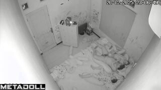 My girlfriend's amazing parents fuck in their messy room hidden IP cam