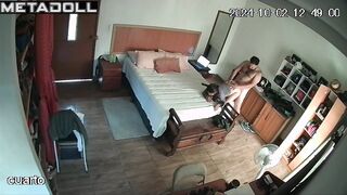 Amazing amateur couple fuck in their bedroom spy cam record