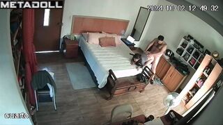 Amazing amateur couple fuck in their bedroom spy cam record