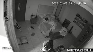 Mom and Dad having sex before going to sleep hidden IP cam