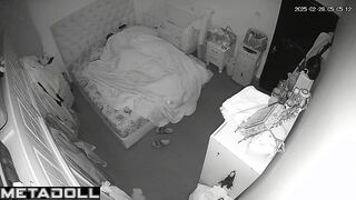 Real mature couple fuck wildly in their bed hidden IP cam