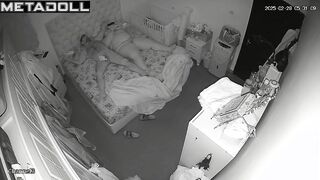 Real mature couple fuck wildly in their bed hidden IP cam