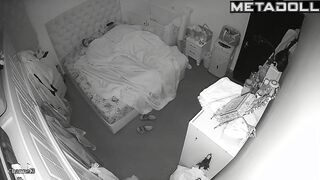 Real mature couple fuck wildly in their bed hidden IP cam
