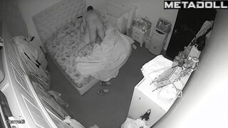Real mature couple fuck wildly in their bed hidden IP cam