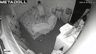 Real mature couple fuck wildly in their bed hidden IP cam
