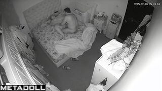 Real mature couple fuck wildly in their bed hidden IP cam