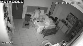 Naughty naked French brunette step-mom gives her husband a handjob HD