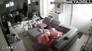 Horny Spanish brunette student girl gets fucked while watching porn spy cam