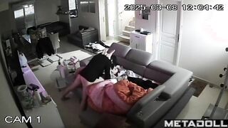 Horny Spanish brunette student girl gets fucked while watching porn spy cam