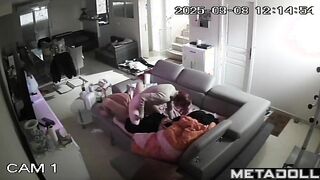 Horny Spanish brunette student girl gets fucked while watching porn spy cam