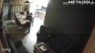 Naked Greek brunette wife fucked by her husband's boss for promotion spy cam