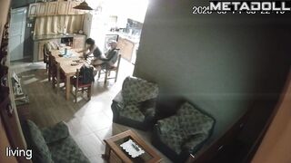 Naked Greek brunette wife fucked by her husband's boss for promotion spy cam